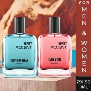 Brit Accent Combo Eau de Toilette | Depth of Ocean & Canyon | Premium Long-Lasting Unisex Fragrance Duo | 2 × 50ml