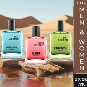 Brit Accent Eau de Toilette Combo | Depth of Ocean, Canyon & Rainforest | Premium Long-Lasting Unisex Fragrance Trio | 3 × 50ml