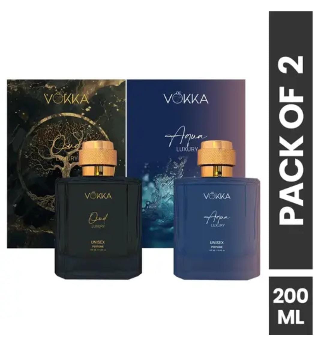Vokka Luxury Perfume Gift Combo | Oud & Aqua | Premium Long-Lasting Unisex Fragrance Duo | Pack of 2 × 100ml