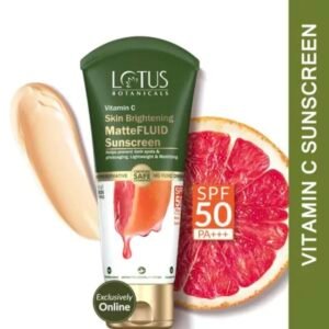 Lotus Botanicals Vitamin C Matte Fluid Sunscreen SPF 50 PA+++ | Sun Protection & Skin Brightening | For All Skin Types | 50g