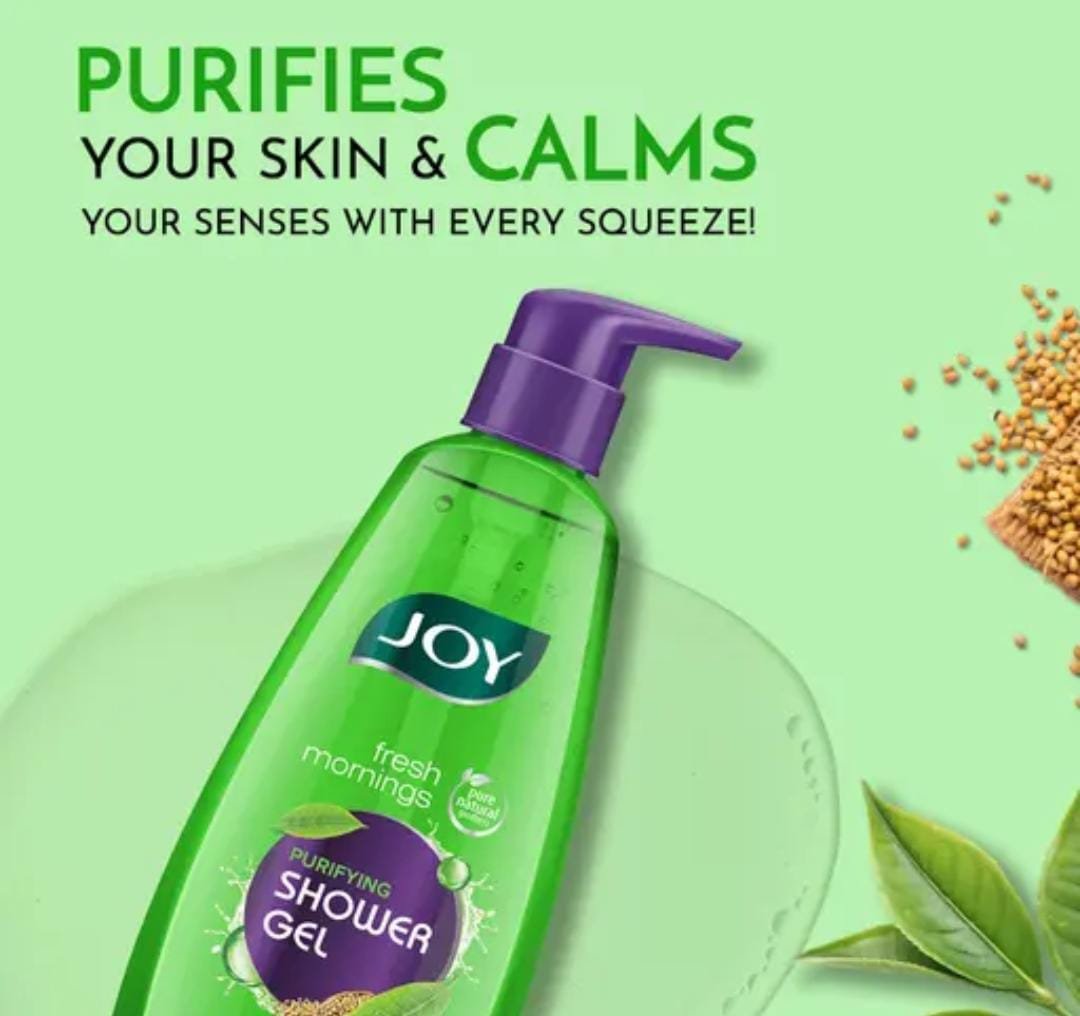 Joy Purifying Shower Gel | Pack of 2 × 500ml | Green Tea & Coriander Body Wash - Image 4