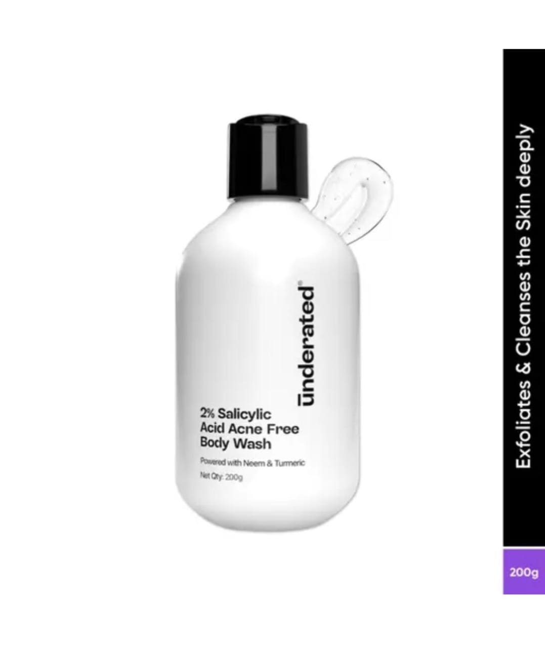 Underated Salicylic Acid 2% Acne-Free Body Wash | 200g | Powered with Neem & Turmeric