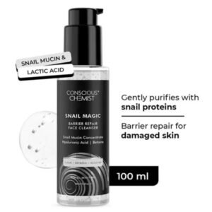 Conscious Chemist Snail Mucin Face Wash | 100ml | Gentle Hydrating Cleanser with Snail Mucin, Hyaluronic Acid & Betaine | Supports Skin Barrier & Reduces Fine Lines