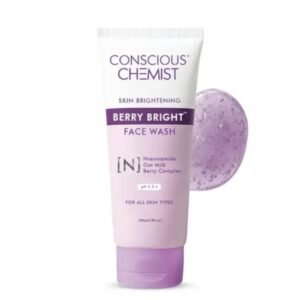 Conscious Chemist Berry Bright Face Wash | 100ml | Pore-Refining Brightening Cleanser with Niacinamide, Oat Milk & Berry Complex | For Men & Women