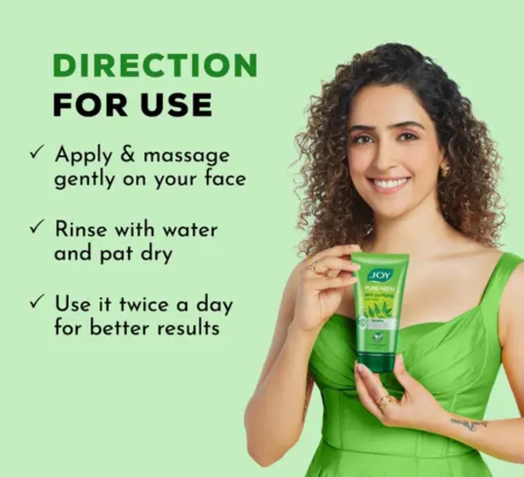 Joy Neem Purifying Face Wash | Pack of 2 × 150ml | Gentle Cleanser with Neem Extracts | For Men & Women - Image 3