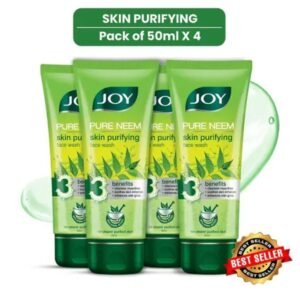 Joy Neem Purifying Face Wash for Oily Skin | Pack of 4 × 50ml | Gentle Cleanser with Neem Extracts | For Men & Women