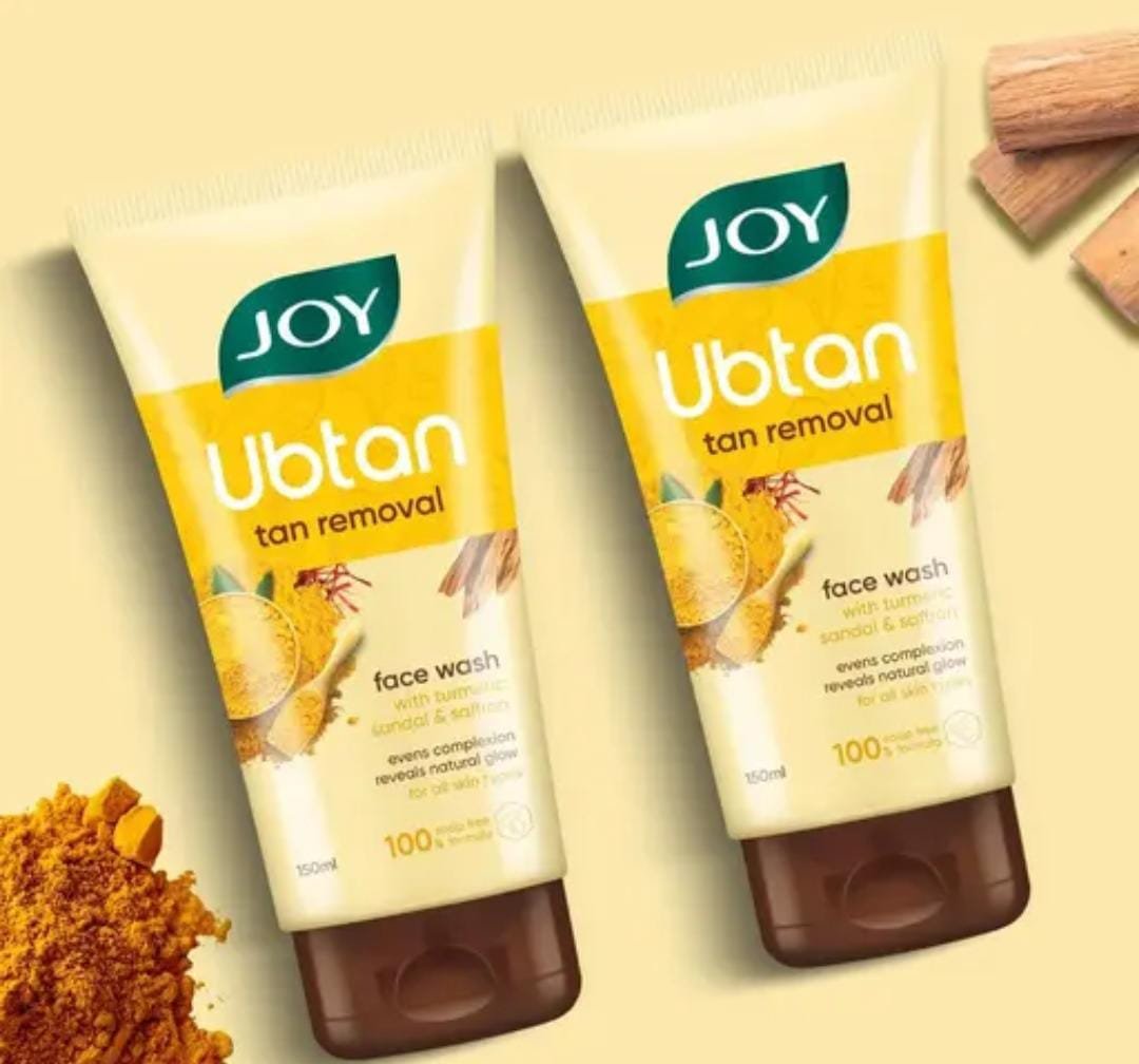 Joy De-Tan Ubtan Face Wash | Pack of 2 × 150ml | Removes Tan, Dirt & Blemishes | For Naturally Glowing Skin