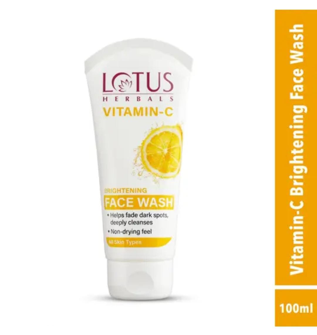 Lotus Herbals Vitamin C Brightening Face Wash | 100ml | Glow-Boosting Cleanser with Vitamin C & Natural Extracts | For Men & Women