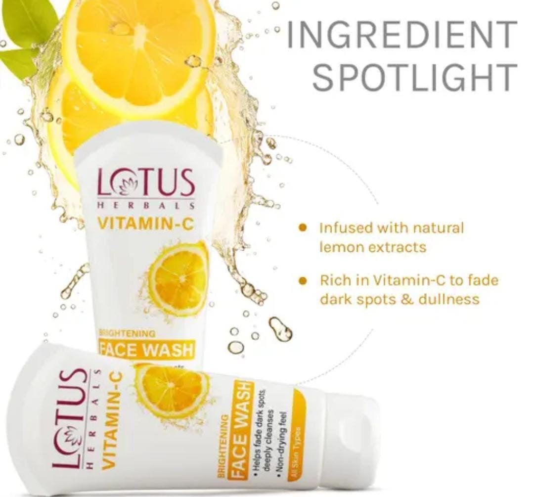 Lotus Herbals Vitamin C Brightening Face Wash | 100ml | Glow-Boosting Cleanser with Vitamin C & Natural Extracts | For Men & Women - Image 2