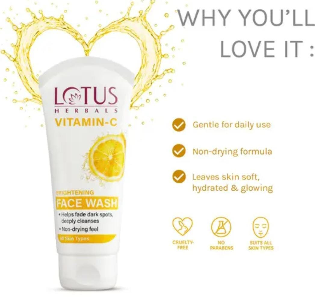 Lotus Herbals Vitamin C Brightening Face Wash | 100ml | Glow-Boosting Cleanser with Vitamin C & Natural Extracts | For Men & Women - Image 3