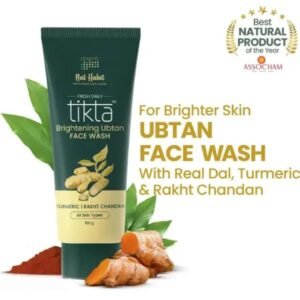 Nat Habit Skin Brightening De-Tan Ubtan Face Wash | 100g | Ayurvedic Cleanser for Women & Men | Natural Glow & Tan Removal