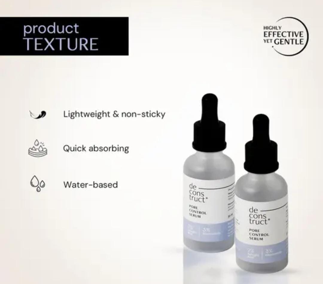 Deconstruct Pore Control Serum | 30ml | 2% Salicylic Acid + 3% Niacinamide | For Clear, Refined & Balanced Skin - Image 2