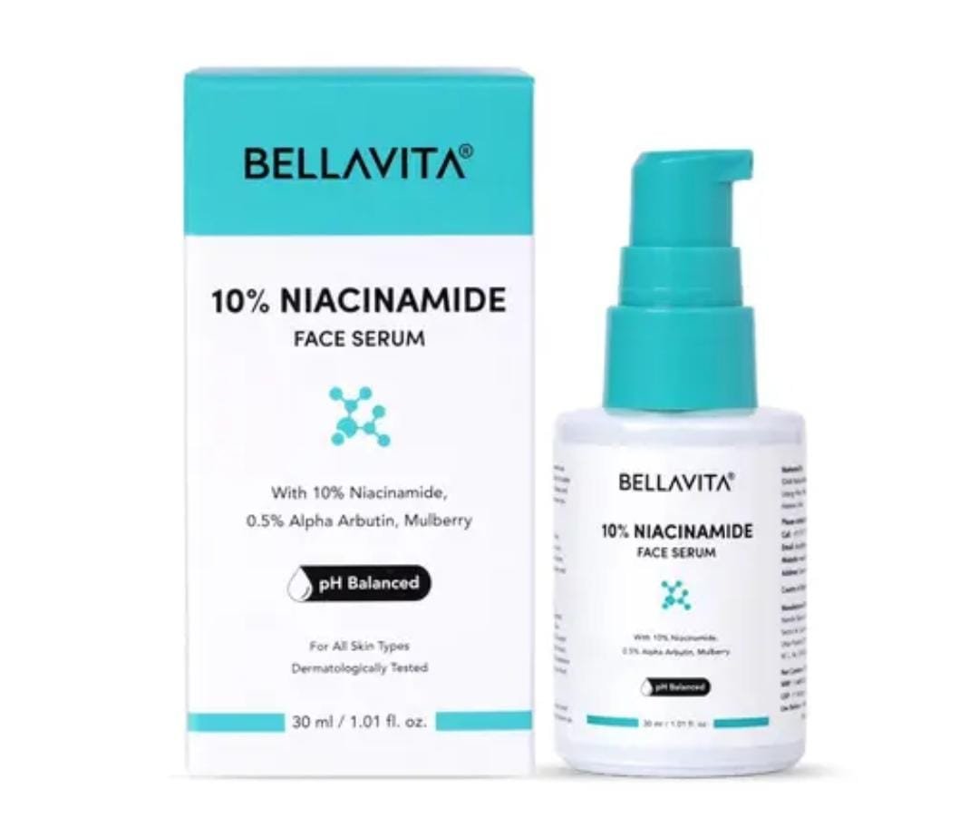 Bella Vita Organic Niacinamide Face Serum | 30ml | 10% Niacinamide + 0.5% Alpha Arbutin + Hyaluronic Acid | Brightening, Pigmentation Care & Barrier Repair