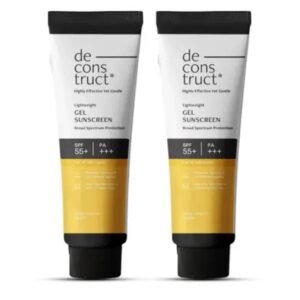 Deconstruct Face Gel Sunscreen | Pack of 2 × 30g | SPF 50 PA+++ | Gel-Based Broad Spectrum Protection | Lightweight, Non-Greasy, No White Cast