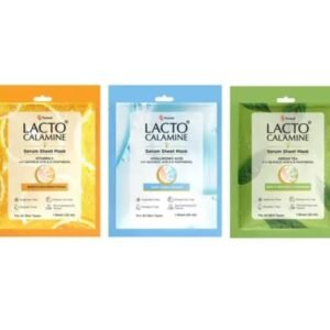 Lacto Calamine Face Sheet Mask | Pack of 9 × 30g | Combo Pack with Vitamin C, Hyaluronic Acid & Green Tea | Brightening, Hydrating & Clarifying Full Face Masks for Men & Women