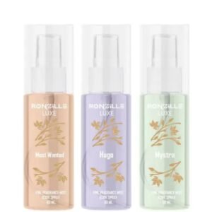 Ronzille Luxe Fine Fragrance Mist Body Spray Combo | Pack of 3 × 60ml | Mystara, Hugo & Most Wanted | Long-Lasting Scents for Women