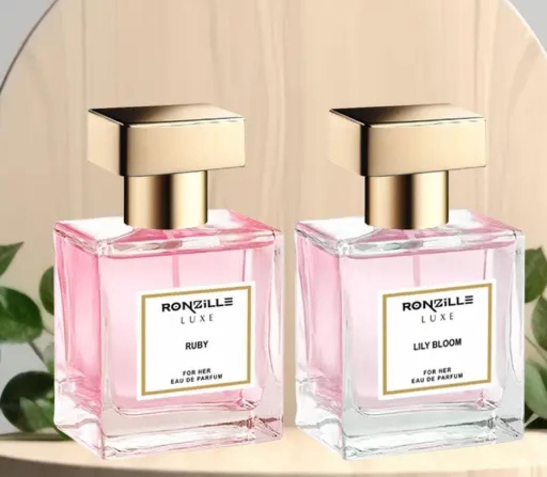 Ronzille Luxe Eau de Parfum Combo | Pack of 2 × 30ml | Ruby & Lily Bloom | Long-Lasting Floral Fragrance for Women