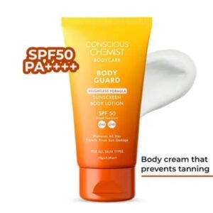 Conscious Chemist Body Sunscreen SPF 50 | Instant Cooling & De-Tan Body Lotion | With Niacinamide & Ceramide | UVA & UVB Protection | Reduces Dark Spots | All Skin Types | 150g