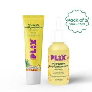 Plix The Plant Fix Pineapple Face Wash (20ml) + Serum Mini (10ml) Combo | For Pigmentation, Dark Spots & Dullness | Brightening & Even-Toned Complexion | All Skin Types