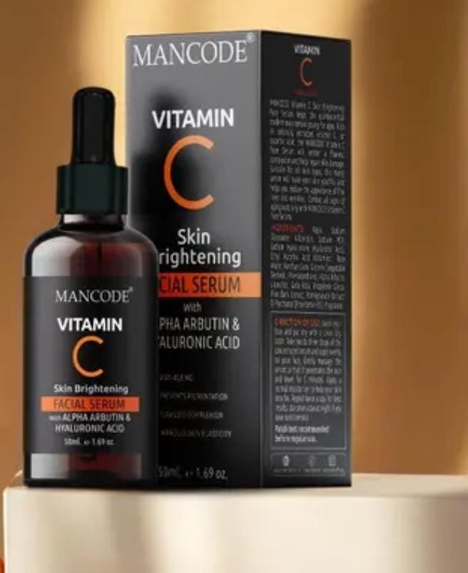 Mancode Vitamin C Skin Brightening Facial Serum | Anti-Aging & Dark Spot Removal | Radiant & Glowing Skin | For Men & Women | 50ml