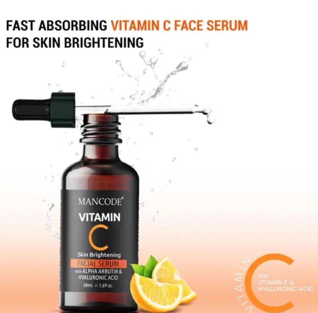 Mancode Vitamin C Skin Brightening Facial Serum | Anti-Aging & Dark Spot Removal | Radiant & Glowing Skin | For Men & Women | 50ml - Image 2