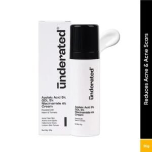 Underrated Azelaic Acid 9% + GDL 5% + Niacinamide 4% Cream | Powdered with Neem & Turmeric | Brightening, Acne & Pigmentation Care | For Men & Women | All Skin Types | 30g