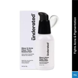 Underrated Glow & Acne Clear Face Moisturizer | With Salicylic Acid & Vitamin E | Hydrating & Clarifying Formula | For Men & Women | All Skin Types | 50g