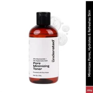 Underrated Niacinamide 3% + Hyaluronic Acid 1% Pore Minimising Toner | Hydrating & Pore Refining | With Rice Water Extract | For All Skin Types | 200g