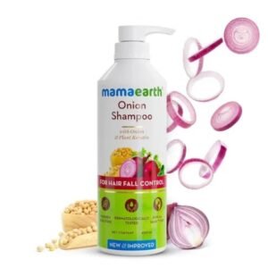 Mamaearth Onion Shampoo | With Onion & Plant Keratin | Hair Growth & Hair Fall Control | Strengthens & Smoothens Hair | For Men & Women | 600ml