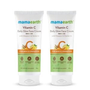 Mamaearth Vitamin C Daily Glow Face Cream | With Vitamin C & Turmeric | Brightening & Radiance Boost | Pack of 2 × 80g | For Men & Women | All Skin Types