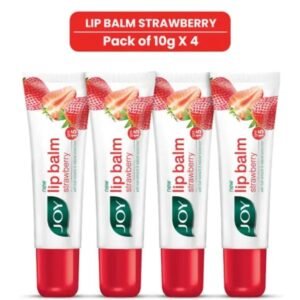 Joy Strawberry SPF 15 Lip Balm | Nourishing & Protective | Strawberry Flavor | 10g × 4 Pack