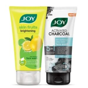 Joy Lemon Face Wash + Joy Activated Charcoal Face Wash Combo | Brightening & Deep Cleansing | Oil Control & Radiance | 150ml × 2 Pack