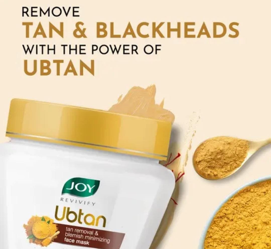 Joy Ubtan Tan Removal & Blemish Minimising Face Mask | Brightens Complexion, Reduces Blemishes & Spots | 250g - Image 2