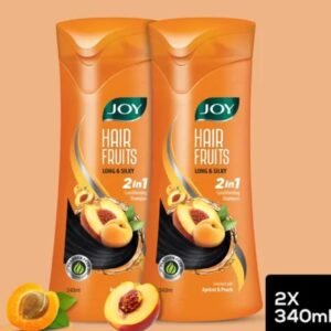 Joy Hair Fruits Long & Silky 2-in-1 Conditioning Shampoo | Enriched with Apricot & Peach | 340ml × 2 Pack