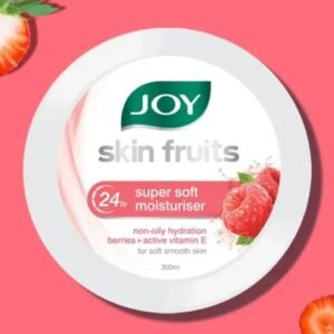 Joy Skin Fruits 24Hr Super Soft Moisturizer | Non-Oily Hydration Barrier + Active Vitamin E Cream | 300ml | For Soft, Smooth Skin