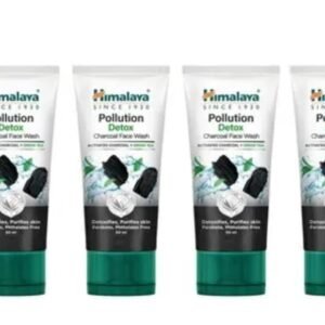 Himalaya Pollution Detox Charcoal Face Wash | Deep Cleanse & Skin Purification | 50ml × 4 Pack