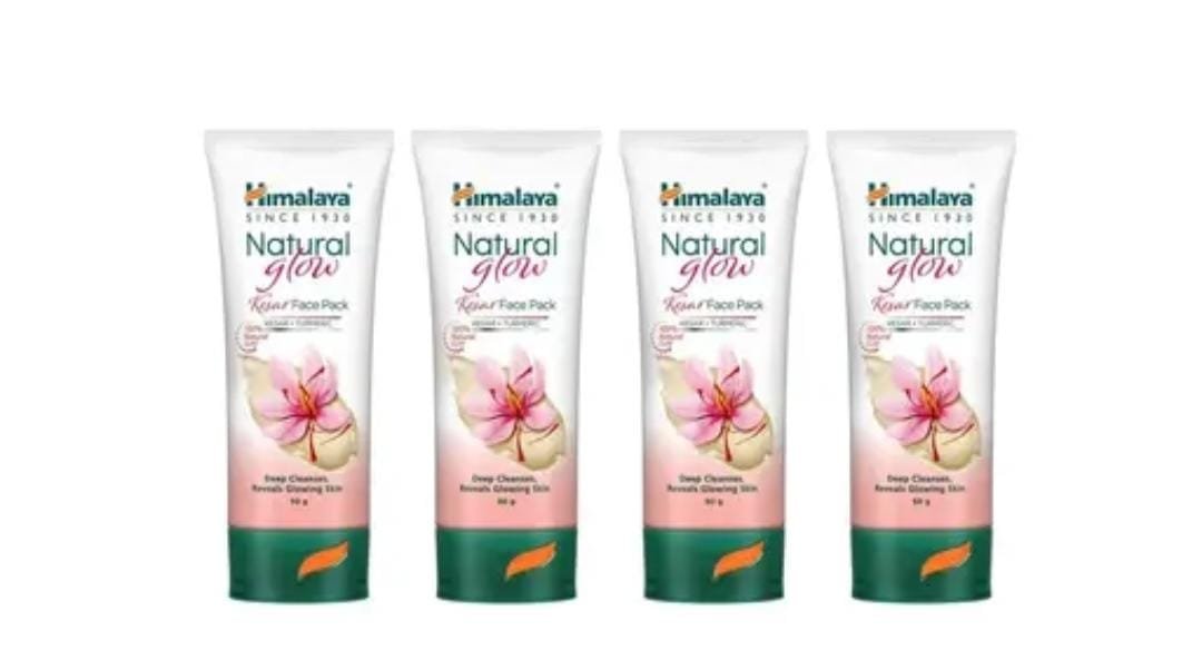 Himalaya Natural Glow Kesar Face Pack | Brightening & Skin Purification | 50g × 4 Pack