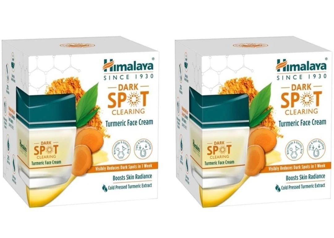 Himalaya Dark Spots Clearing Turmeric Face Cream | Spot Reduction & Skin Brightening | 50g × 2 Pack