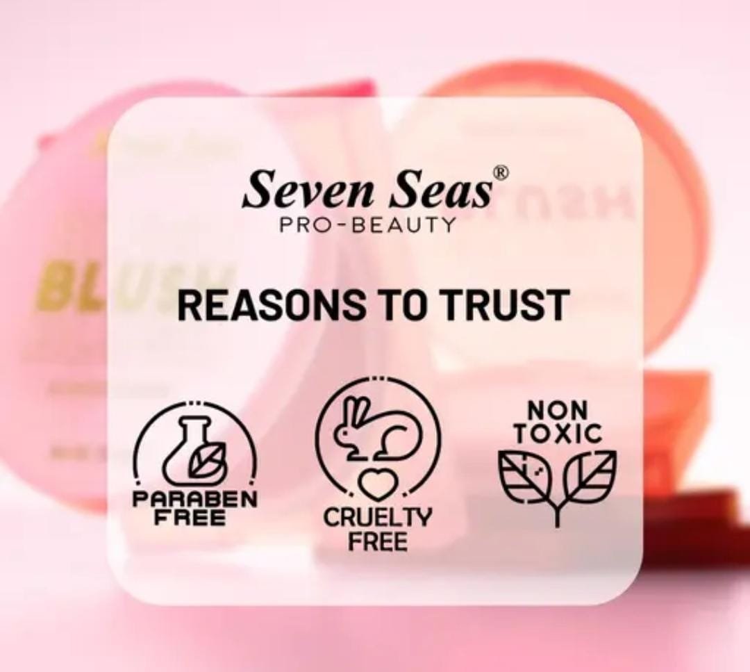 Seven Seas Blusher & Eyeshadow | Peachy Rose | 11.5g | Buildable Coverage, Easy to Blend, Perfect Pigmentation | With Brush - Image 3