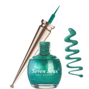 Seven Seas Waterproof Liquid Color Eyeliner | Green | 5ml | Smudge-Proof & Long-Lasting