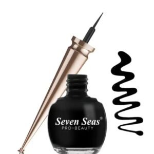 Seven Seas Waterproof Liquid Color Eyeliner | Black | 5ml | Smudge-Proof & Long-Lasting