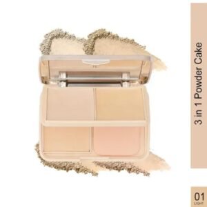 Glam21 Natural Oil Control 3-in-1 Compact Powder | Light 01 | 18g | Long-Lasting Matte Finish | With Vitamin E | For All Skin Types