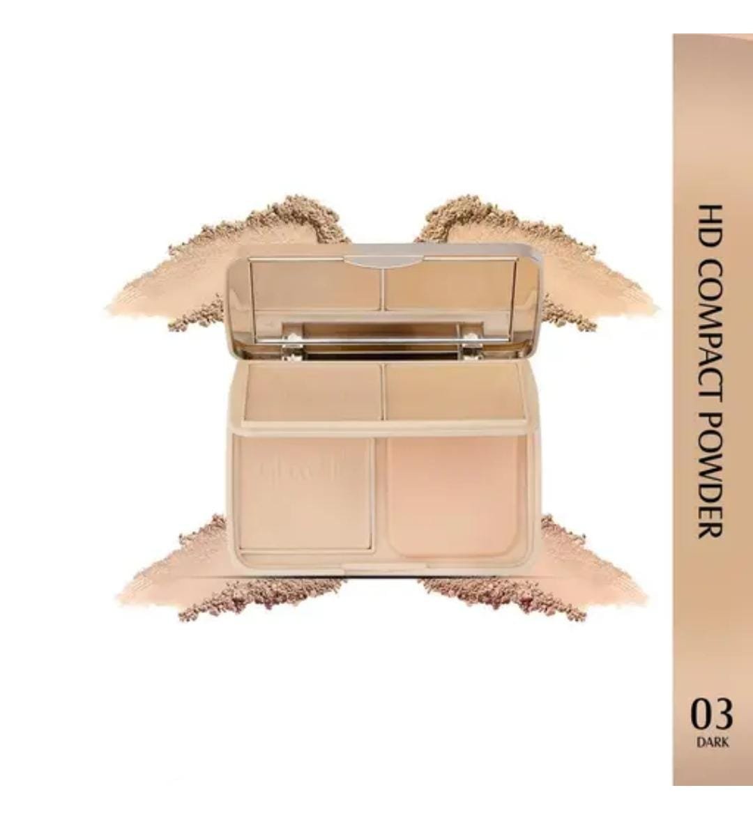 Glam21 Natural Oil Control 3-in-1 Compact Powder | Dark 03 | 18g | Long-Lasting Matte Finish | With Vitamin E | For All Skin Types