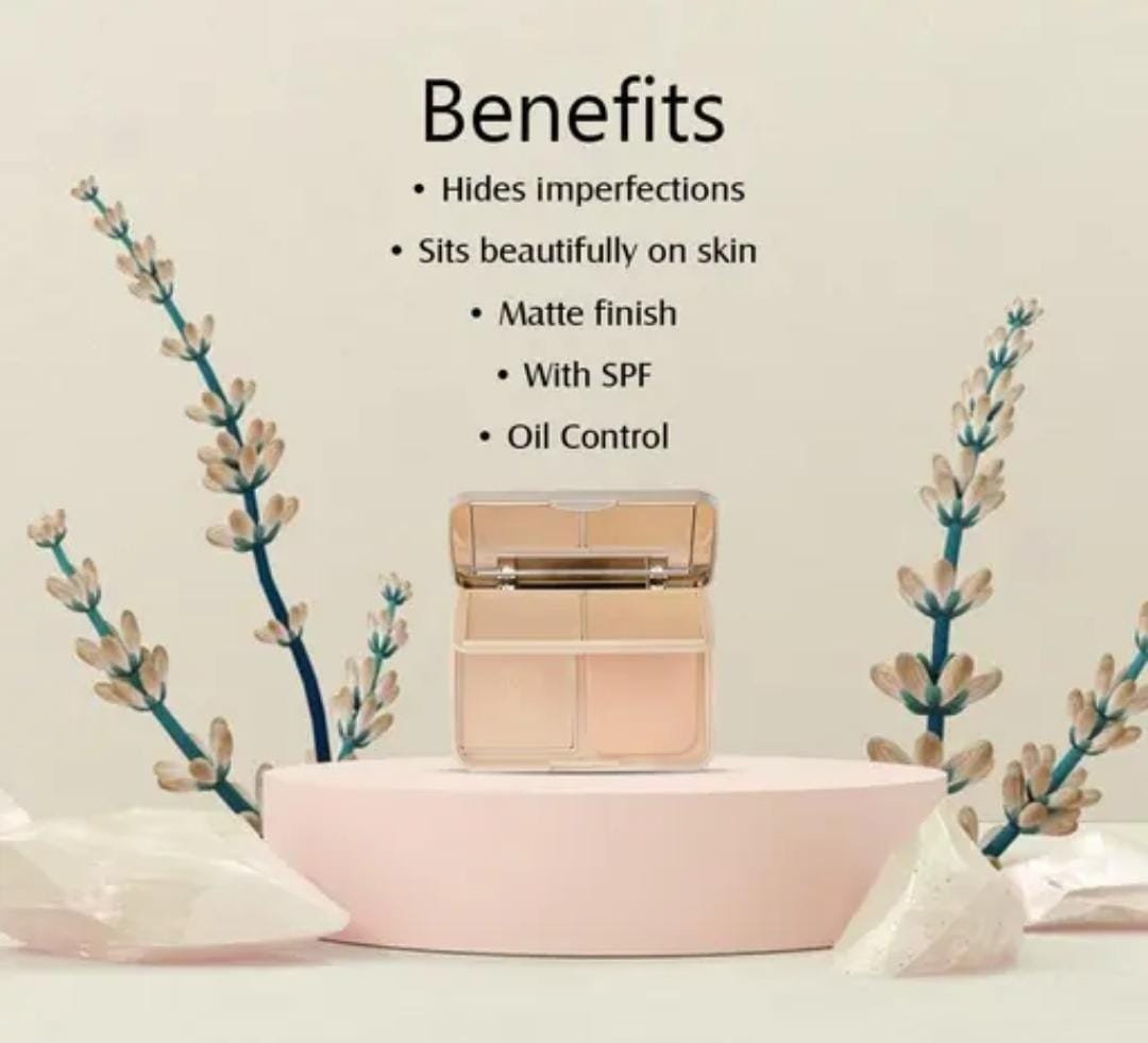 Glam21 Natural Oil Control 3-in-1 Compact Powder | Dark 03 | 18g | Long-Lasting Matte Finish | With Vitamin E | For All Skin Types - Image 2