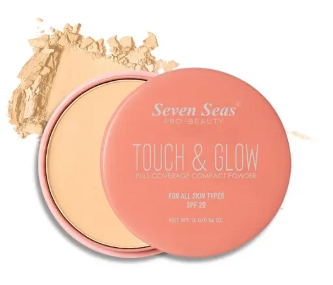 Seven Seas Touch & Glow Full Coverage Compact Powder | Shade 01 | Oil-Free | For All Skin Types - Image 4