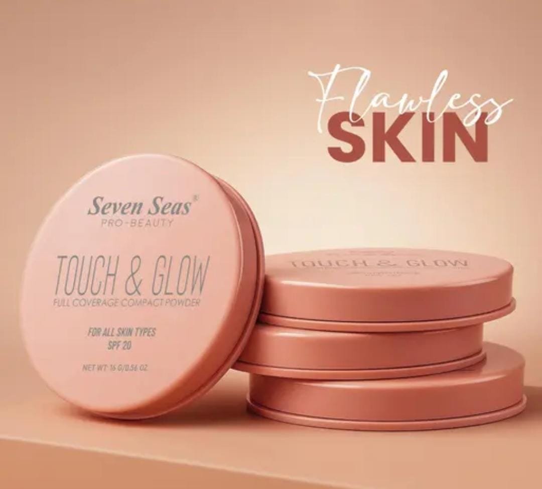 Seven Seas Touch & Glow Full Coverage Compact Powder | Shade 01 | Oil-Free | For All Skin Types - Image 2