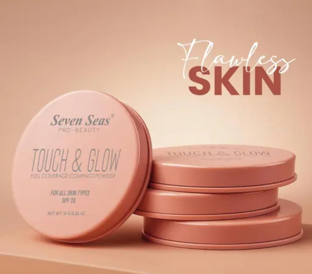 Seven Seas Touch & Glow Full Coverage Compact Powder | Shade 02 | Oil-Free | For All Skin Types - Image 2
