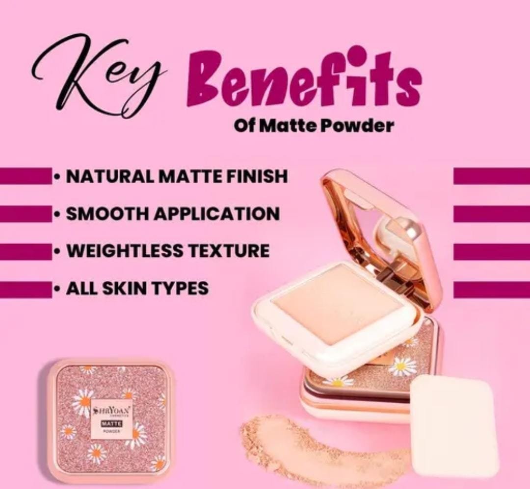 Shryoan All Day Matte 2-in-1 Oil Control Compact Face Powder | Shade 02 | 25g | SPF 15 PA++ | Soft & Silky Texture | Matte Finish - Image 3