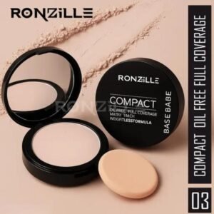 Ronzille BaseBabe Compact Powder | Shade 03 | Oil-Free + Full Coverage | Hyaluronic Acid | Matte Finish