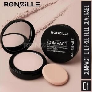 Ronzille BaseBabe Compact Powder | Shade 01 | Oil-Free + Full Coverage | Hyaluronic Acid | Matte Finish